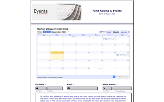 Events & Activities Booking Form