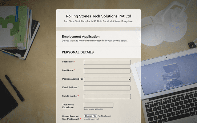 Rsts Pvt Ltd Form Theme Jotform
